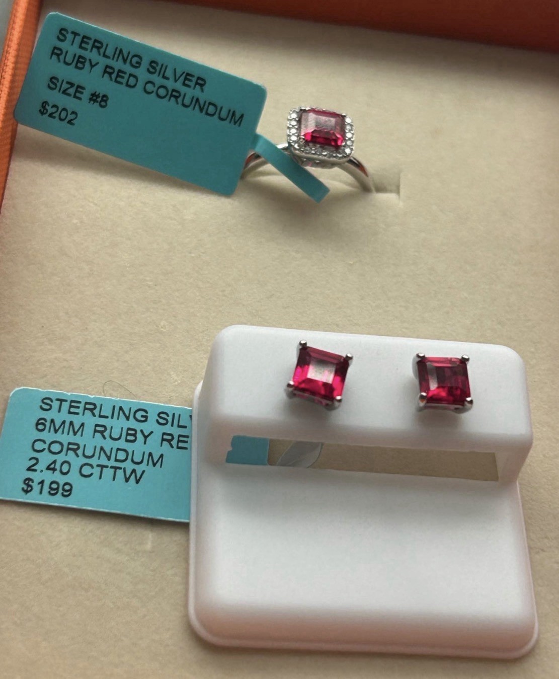 💍Beautiful ruby jewelry pieces, deep red ruby stones• Brand new with tags