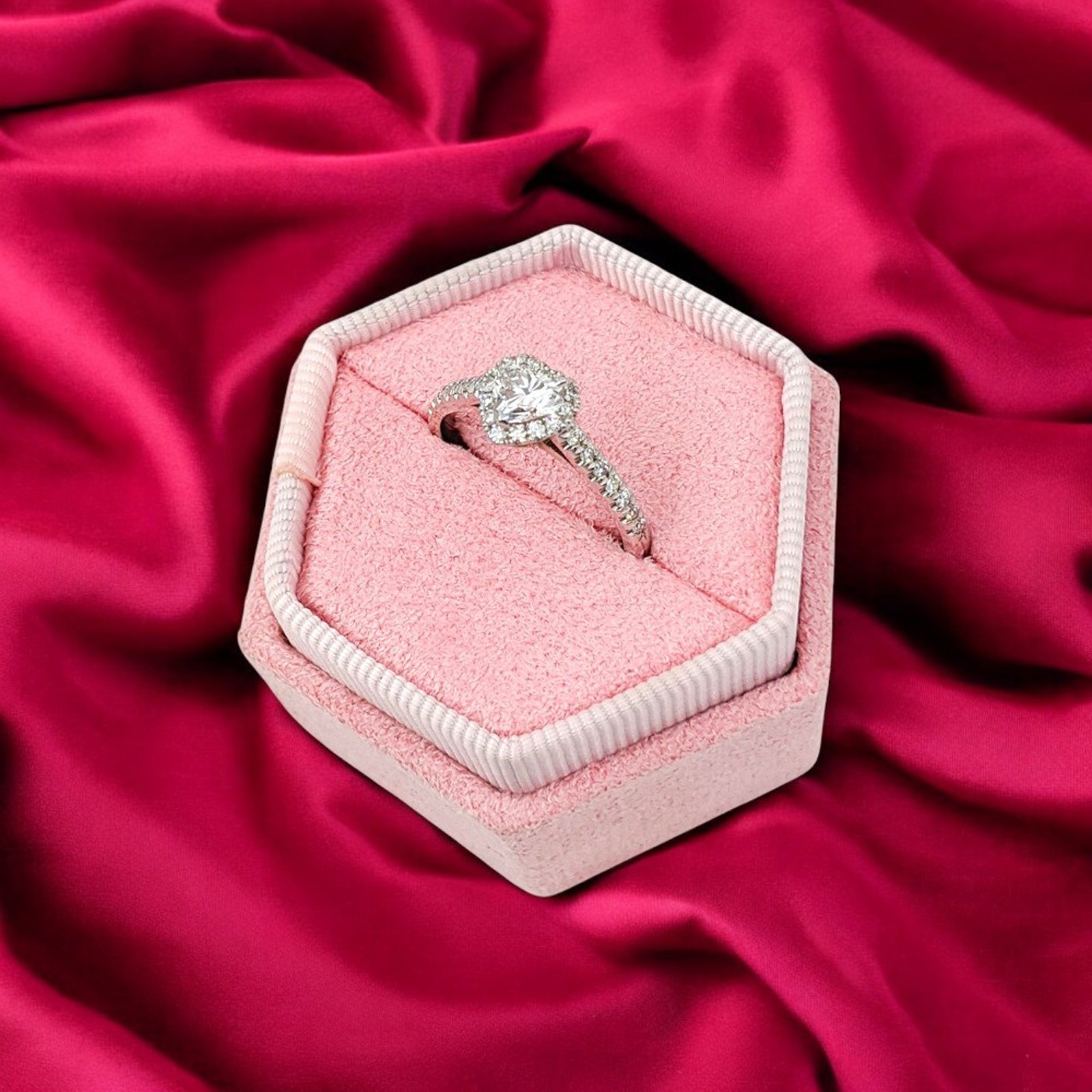 Platinum Engagement Diamond Ring Heart Cut GLI E F VVS2 0.80 Ct Lab Grown