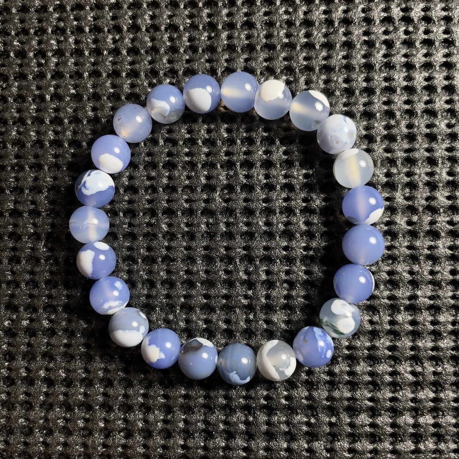 8mm Sky Agate Blue White Agate Bracelet Gift for Women Healing Jewelry Chakra