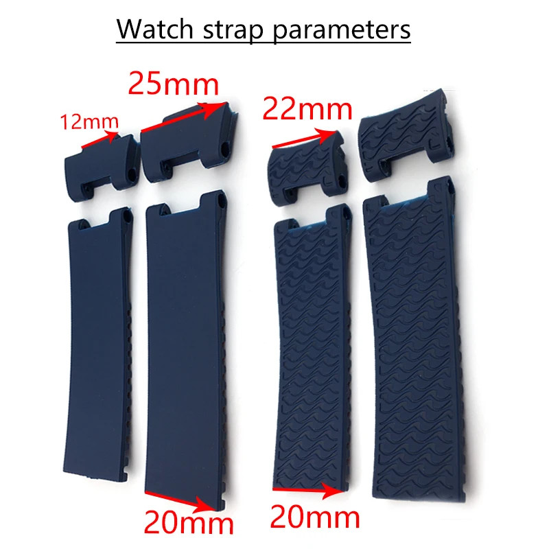 22 25mm Silicone Watch Band Strap For Ulysse Nardin DIVER 263 Bracelet