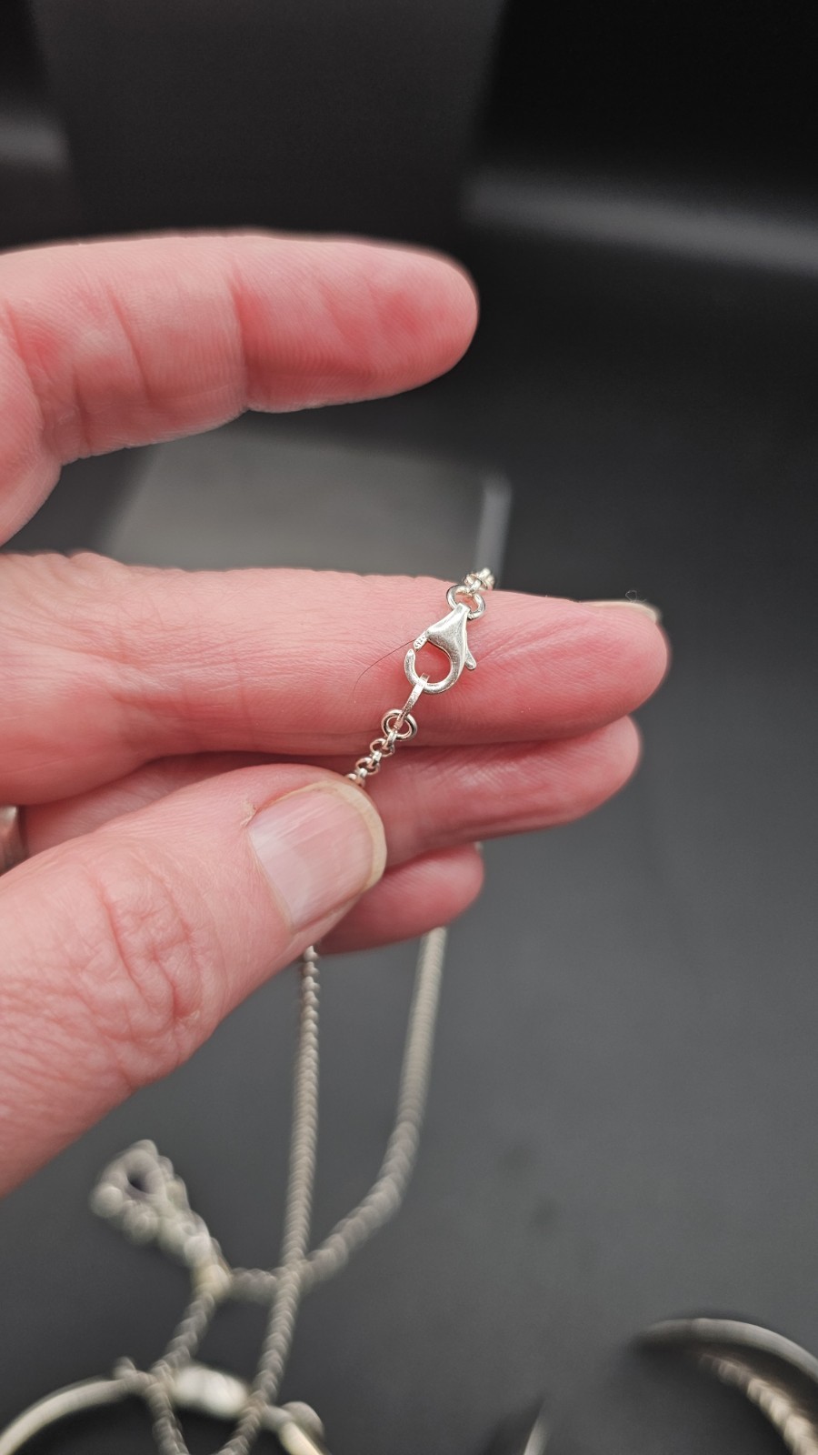 925 Sterling Silver Amethyst Peridot Necklace Pear Pendant 18in Chain 7.36g