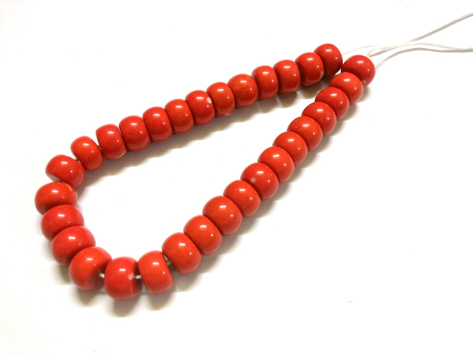 1 Strand Coral Rondelle Smooth 17-18mm Gemstone Coral Loose Beads 10″inch C4