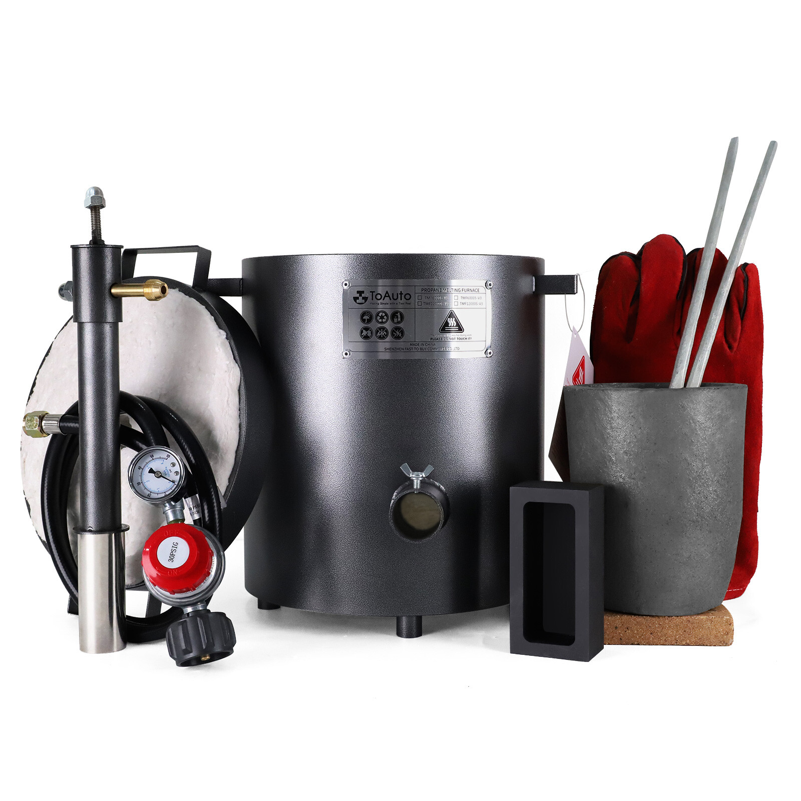 12KG Gas Metal Melting Furnace Propane Gold Silver Copper Smelter Casting Tool