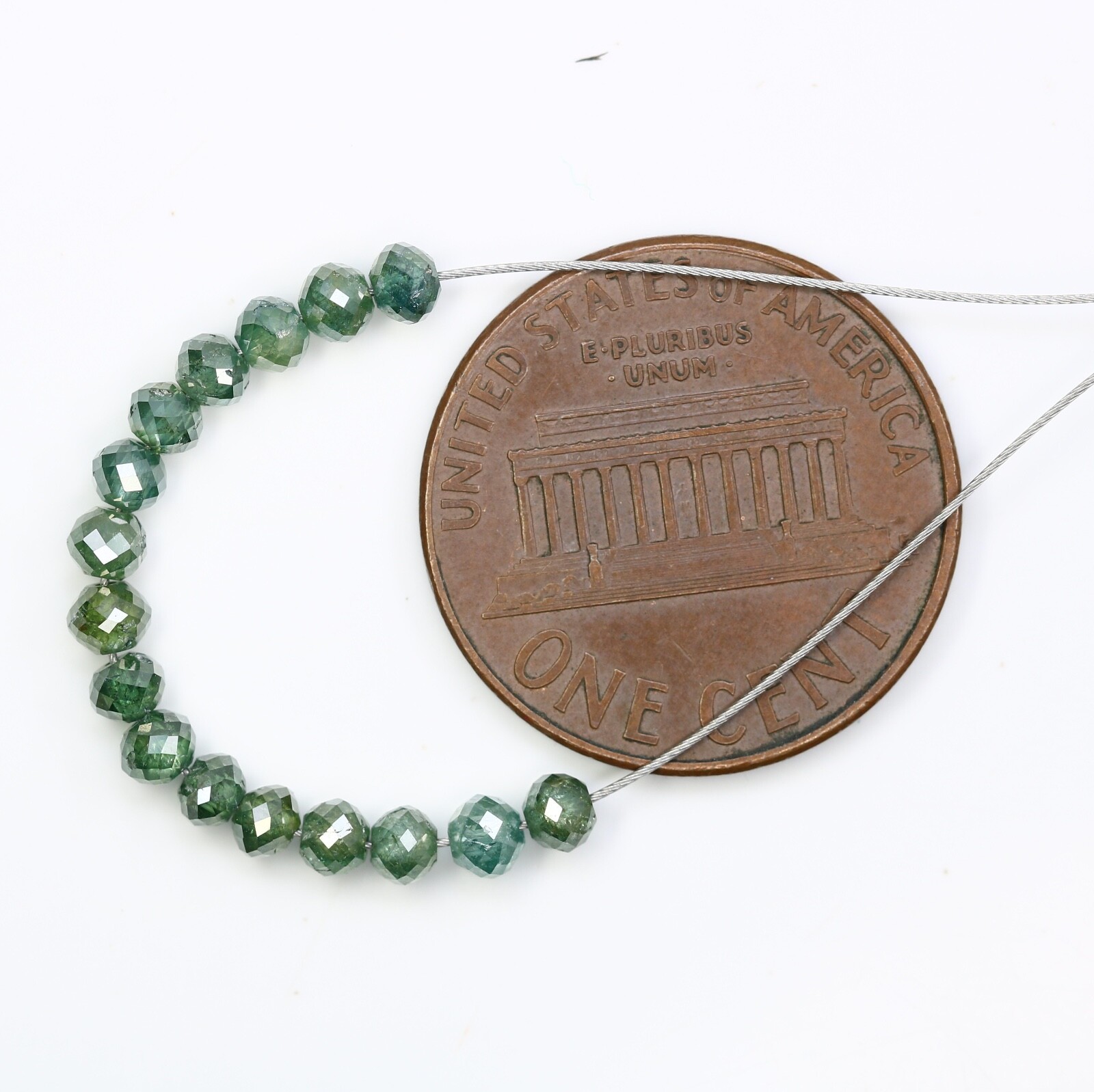 2.61 2.70 to 2.90 MM Treated Green Beads Natural Diamond For Bracelet