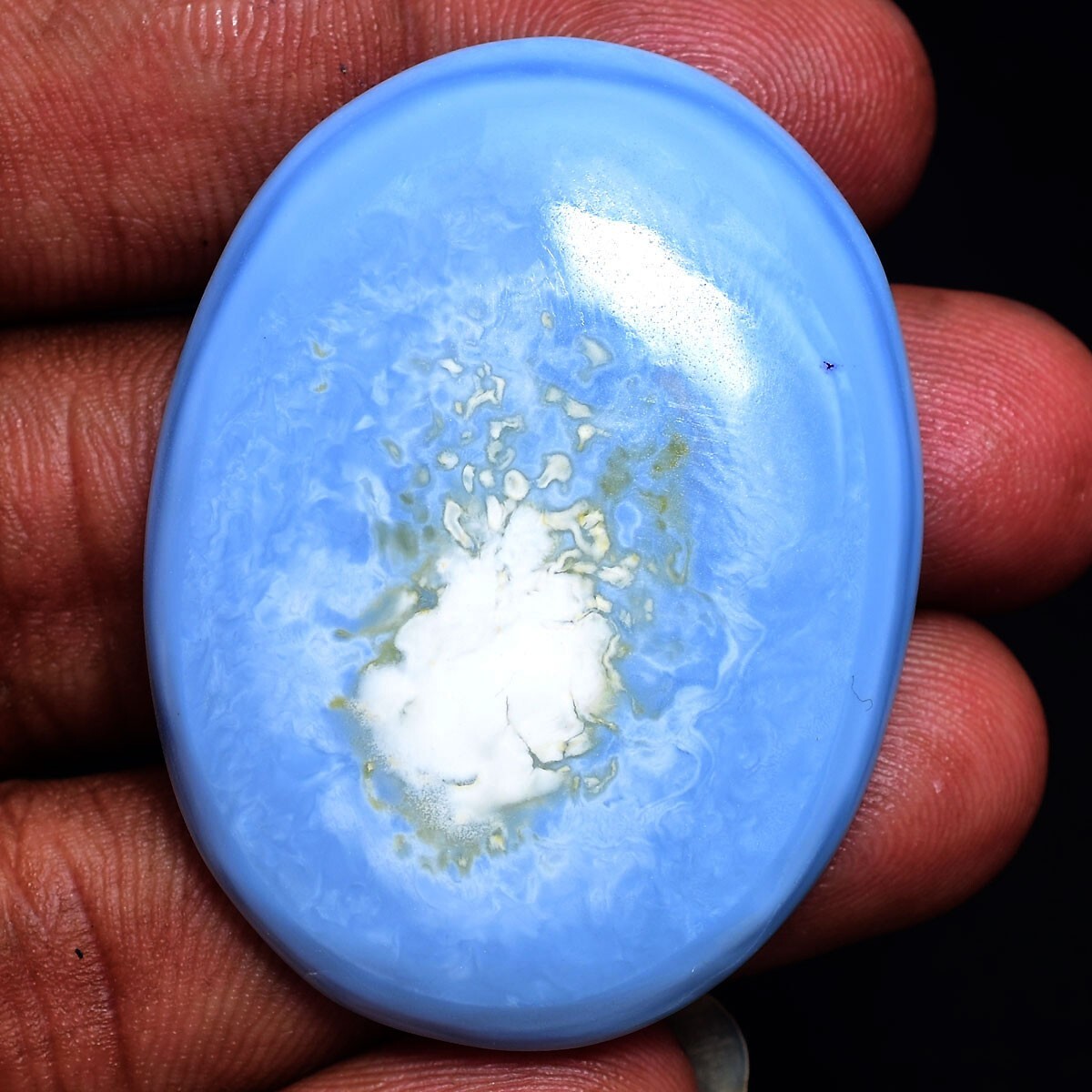 81.00 Cts Natural Blue Opal 45mmx34mm Oval Cabochon Pendant Size Loose Gemstone