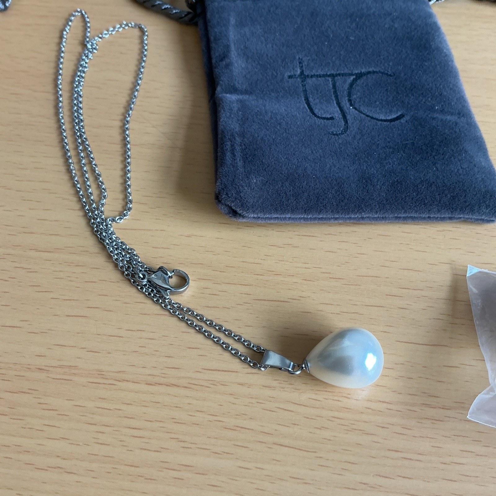 TJC Pearl Pendant & 51cm Chain / stainless steel