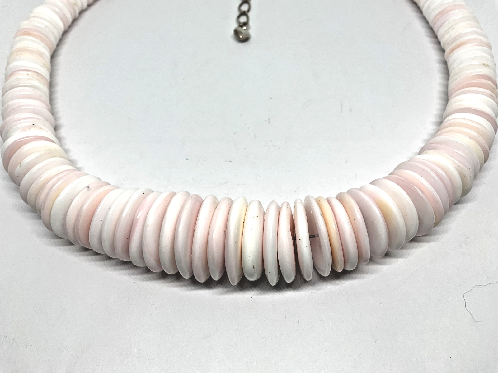 Jay King DTR Sterling Silver Queen Pink Conch Shell Graduated Bead Necklace