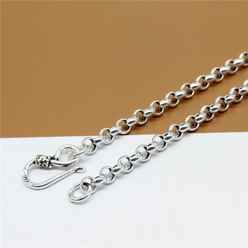 Sterling Silver Rolo Chain Necklace 3.5mm 4mm 5mm 6mm 8mm 18 20 22 24 26 28″