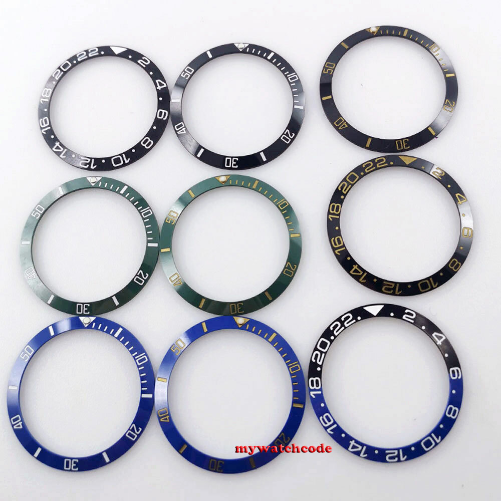 35.4mm black blue green ceramic bezel insert for 38MM SUB mens watch