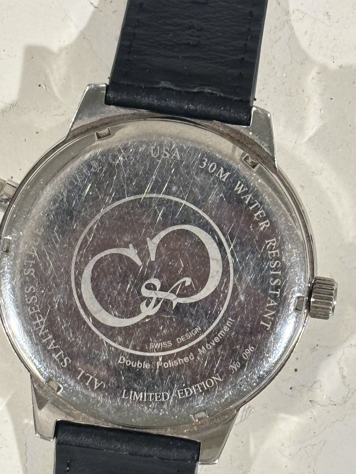 Curtis & Co. Automatic 45mm Wristwatch Black Dial Leather Strap Date 30m
