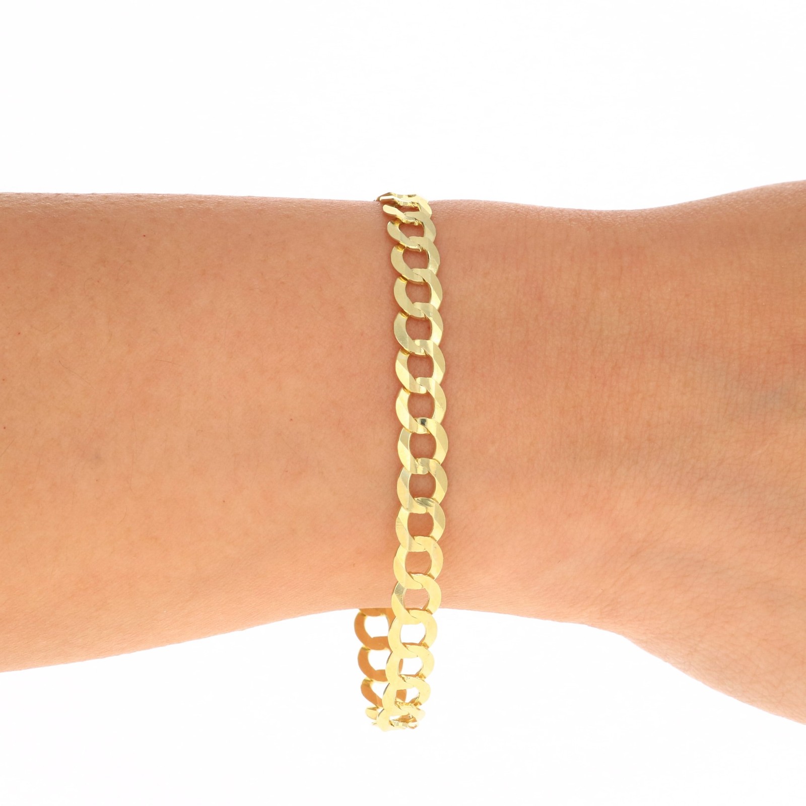14K Yellow Gold Solid 2.5mm-12mm Cuban Curb Chain Link Bracelet Men Women 7″- 9″