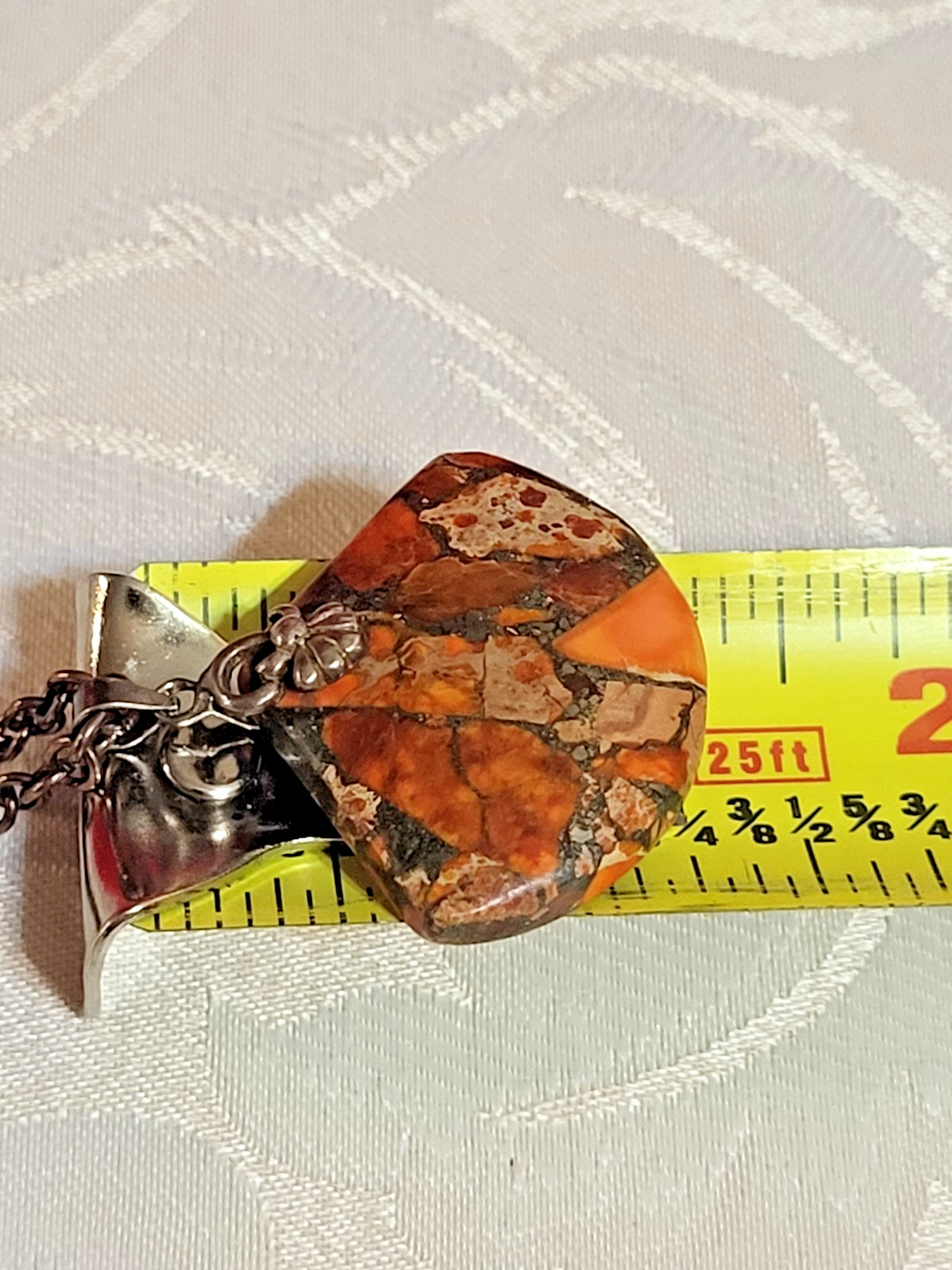 Maligano Jasper Pendant on Copper Chain Necklace 25″ with 3″ Extension