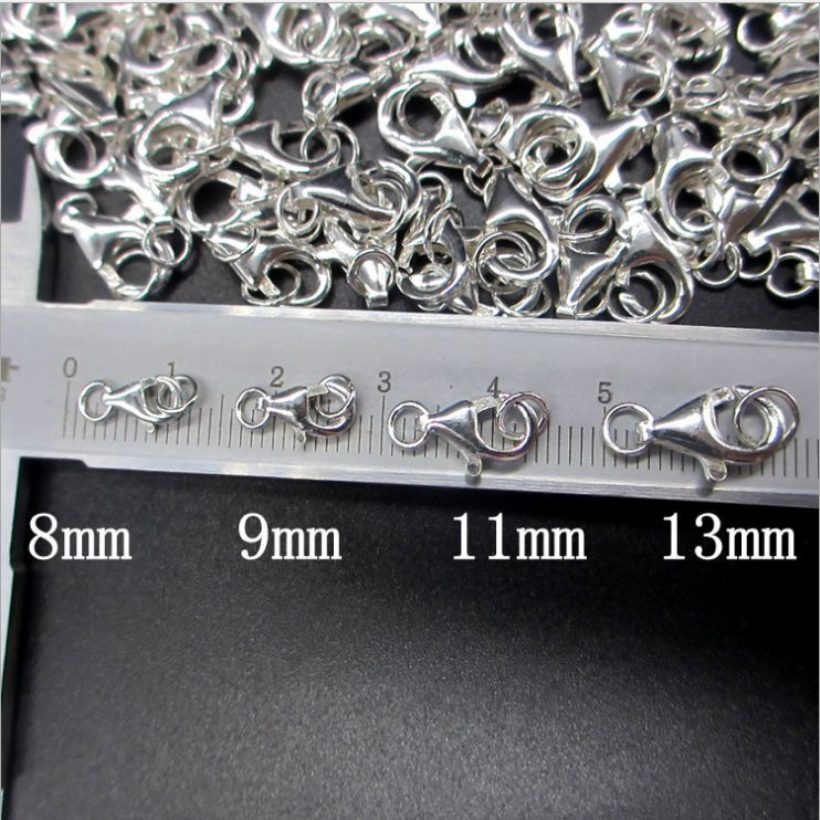 Solid 925 Sterling Silver Lobster Claw Clasp Connector Triggers 2 pc All Size
