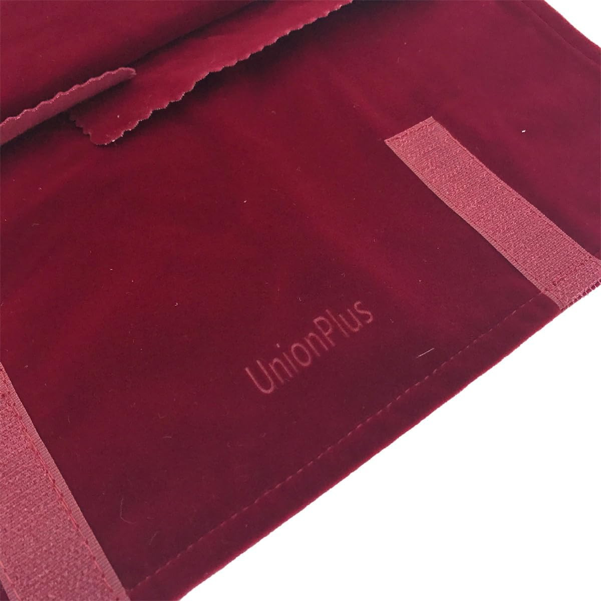 Velvet Travel Jewelry Roll Bag Organizer for Medium, Burgundy