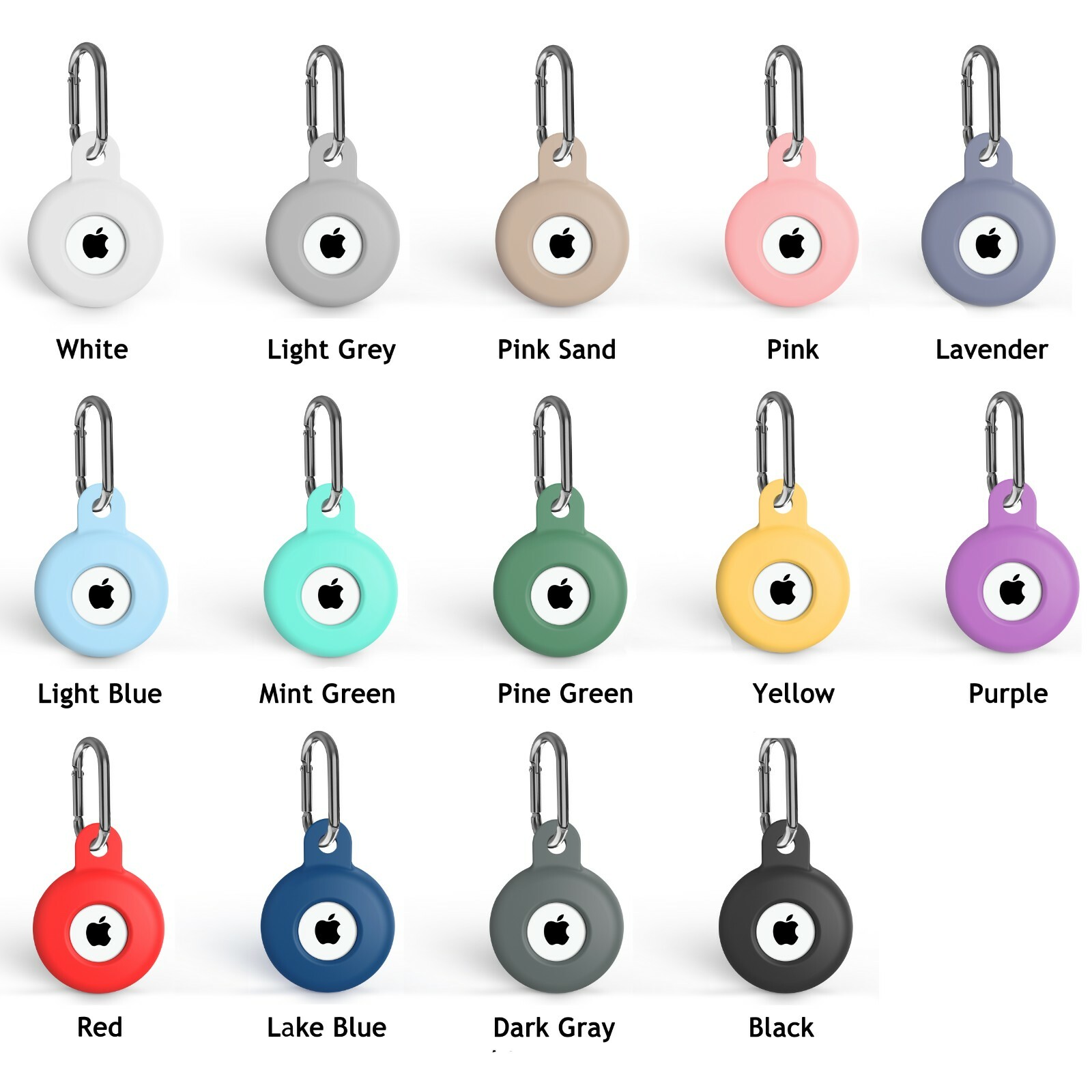 For Apple AirTag Silicone Case Cover with Keychain Air Tag Protective Cases Loop