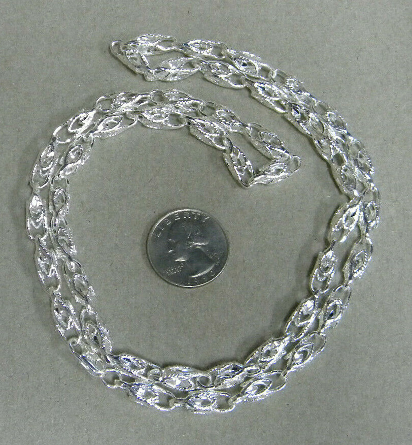 Men’s Lady’s Silver Plated Turkish Rope Chain 24in inch Long 6mm Wide New