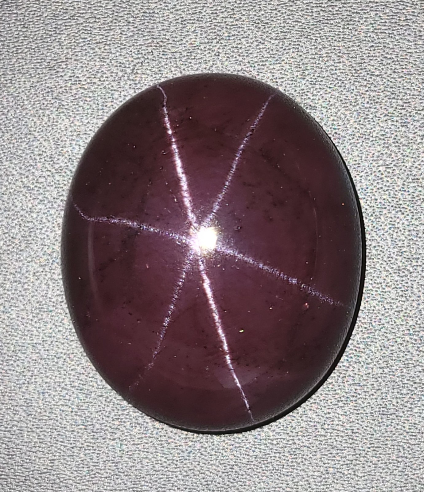 153 Ct 32×26.8×15.1 MM Natural 6-Ray Star Purple Red Garnet Star Oval Cabochon