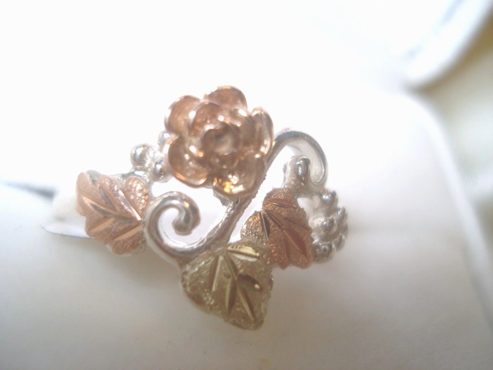 12K BLACK HILLS SOLID GOLD LEAFS Rose Ring Size 6, 9, 10, Only