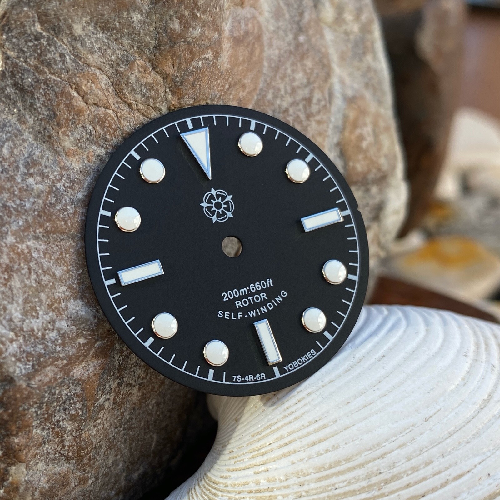 Yobokies [Black Bay Dial] Black with Silver for Seiko SKX SNZH NH35 ~ US Seller