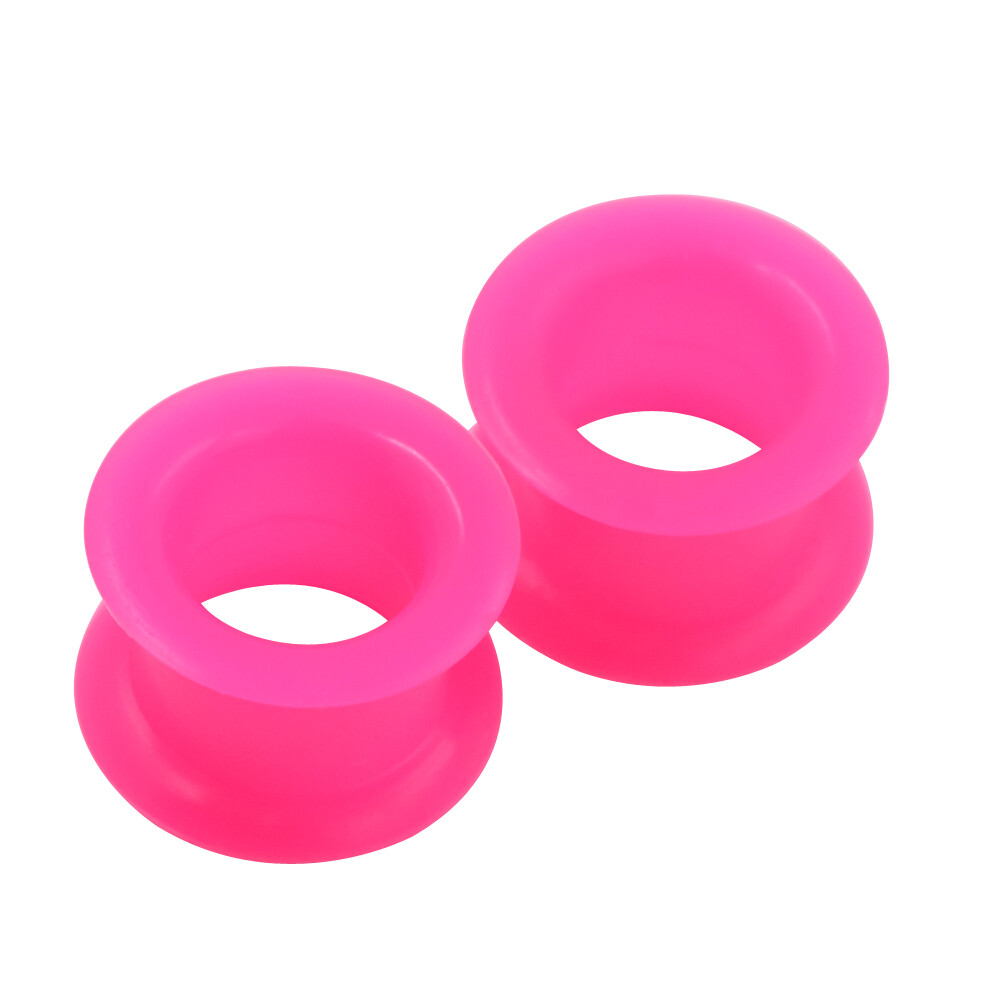 2Piece Thick Silicone Ear Gauge Plugs Flesh Tunnel Ear Stretchers Expander 2g-1″