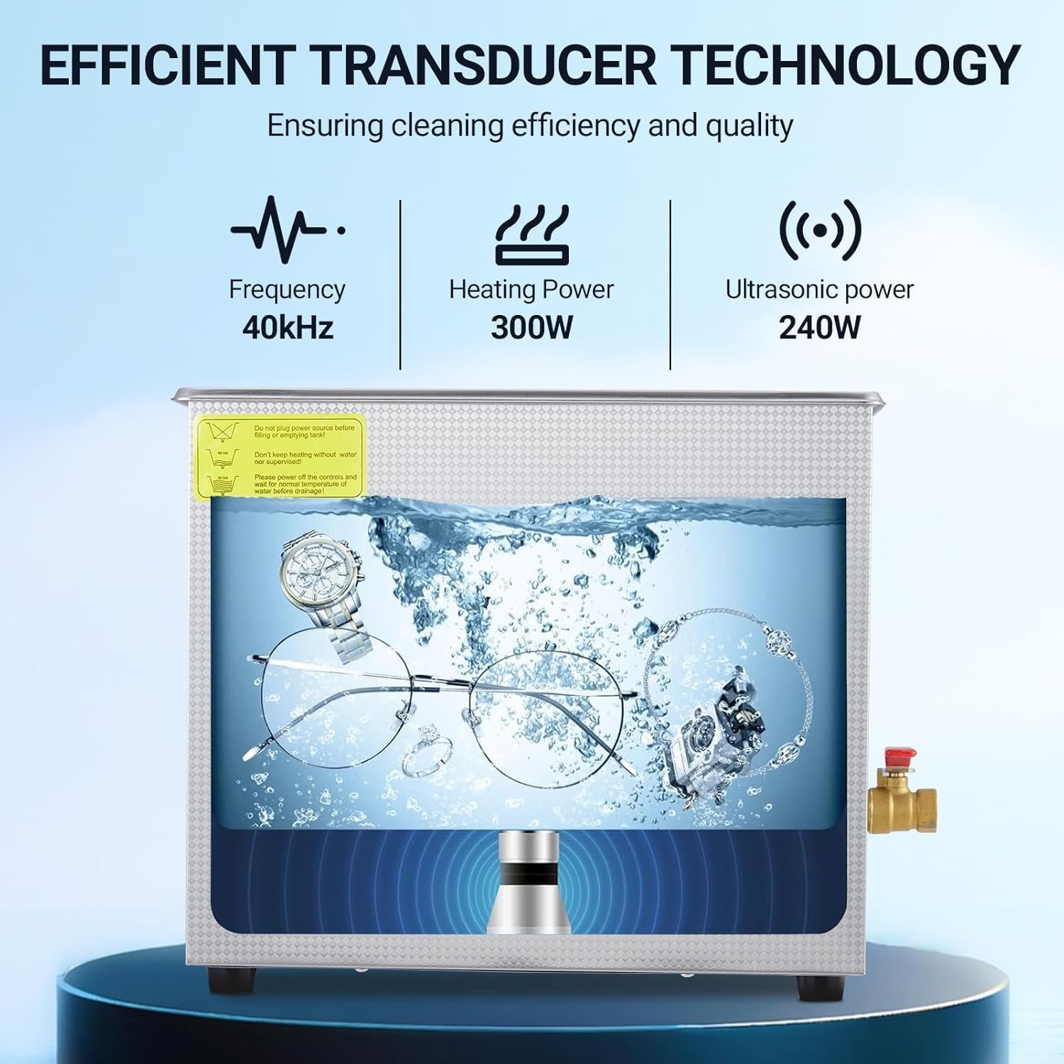 10L Digital Ultrasonic Cleaner with Timer & Heater，40kHz 240W Cleaning System…