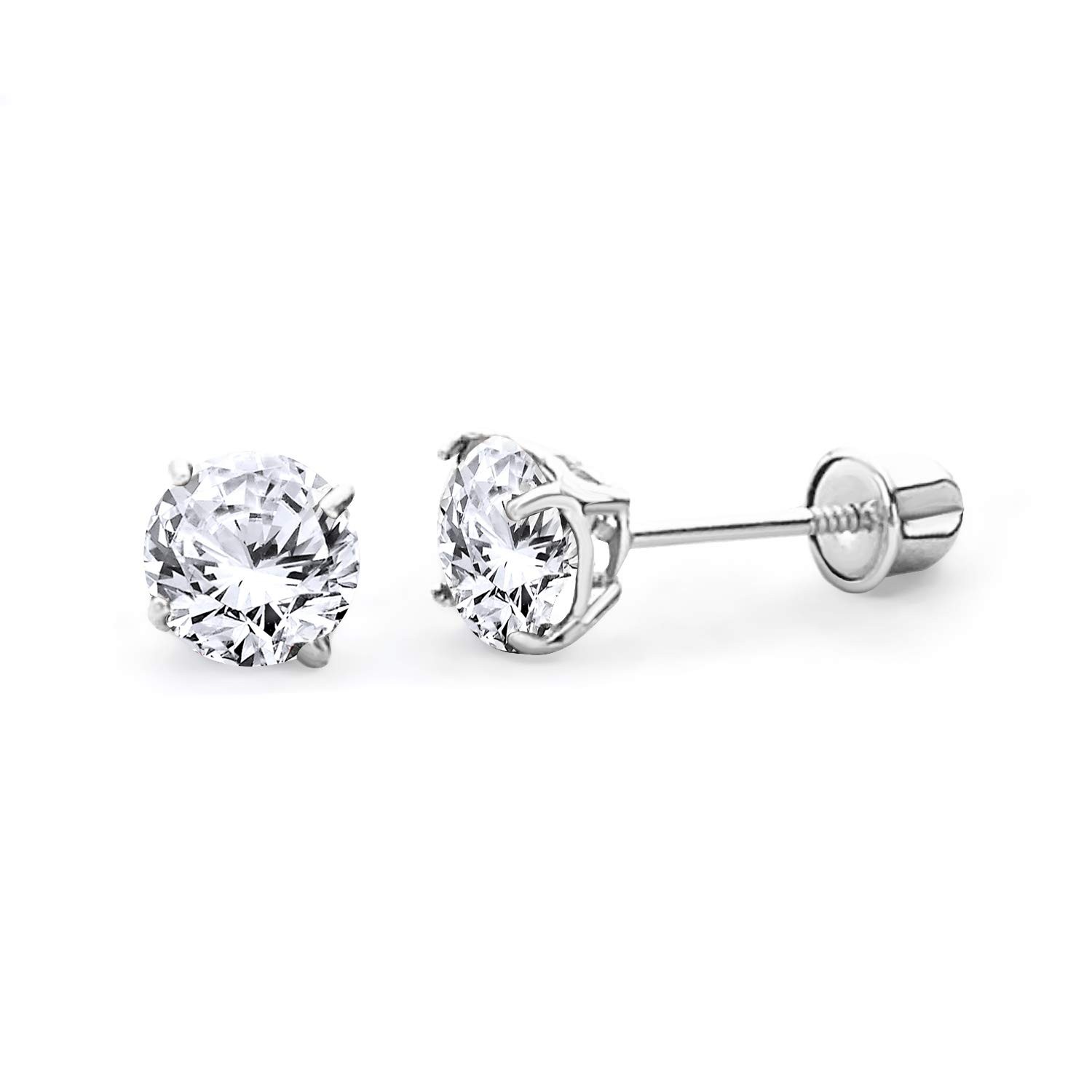14k REAL Yellow/White Gold 2mm, 3mm, 4mm, 5mm, 6mm, 7mm, 8mm Round Solitaire …