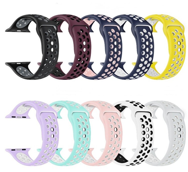 Silicone Sport Band 38mm 42mm For Nike+ Apple Watch Series 1 2 3 4 5 6 SE