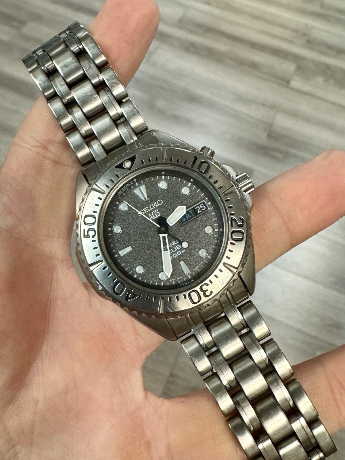 Seiko RARE Gray Ghost AGS Titanium Kinetic Watch
