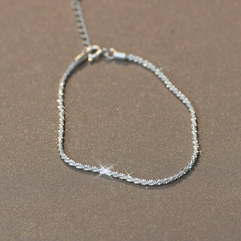EPIC VAULT-Elegant 925 Sterling Silver Women’s Flash Braided Chain Bracelet