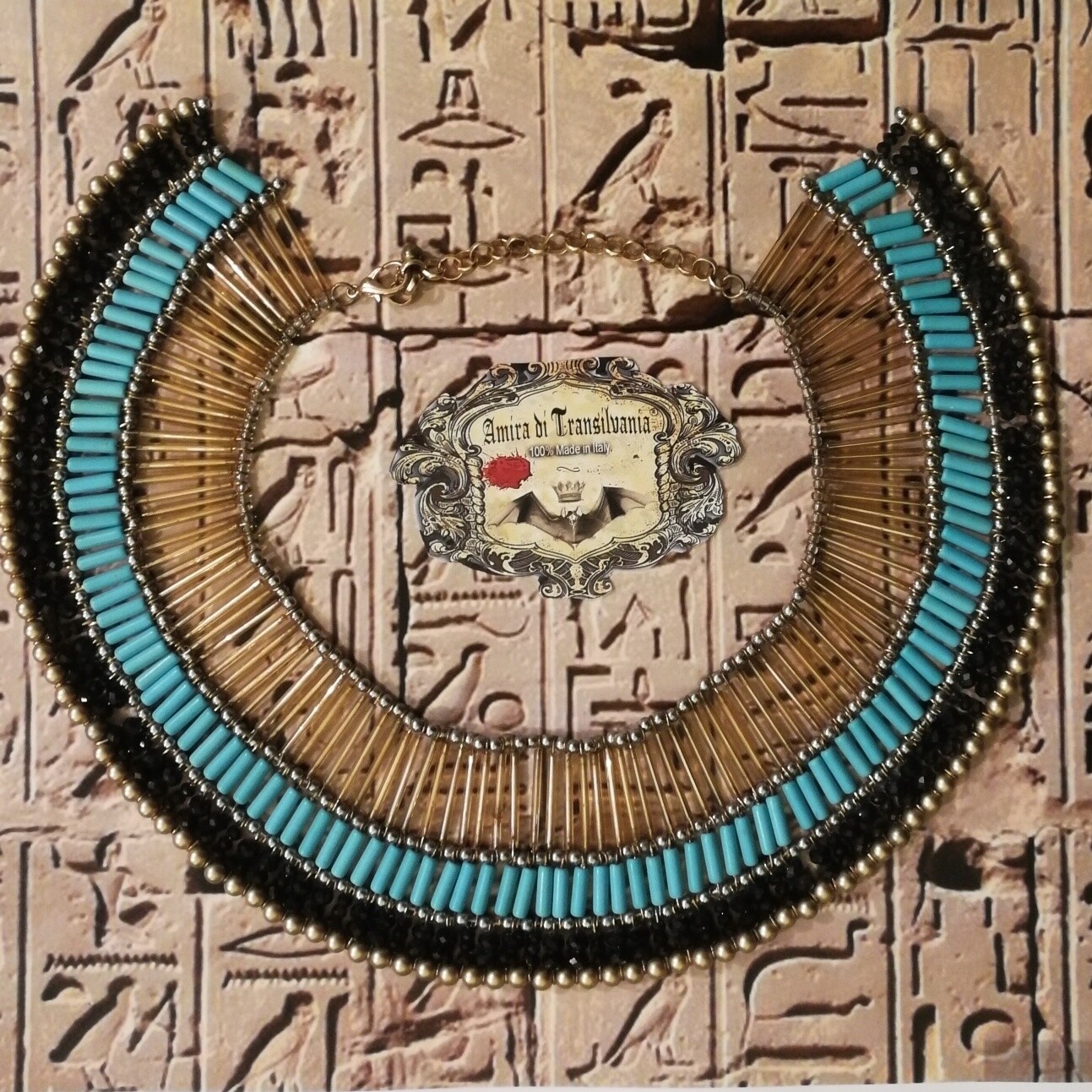Nefertiti Necklace Egyptian Ethnic Egypt Jewelry Jewels Chunky Brutalist Collar