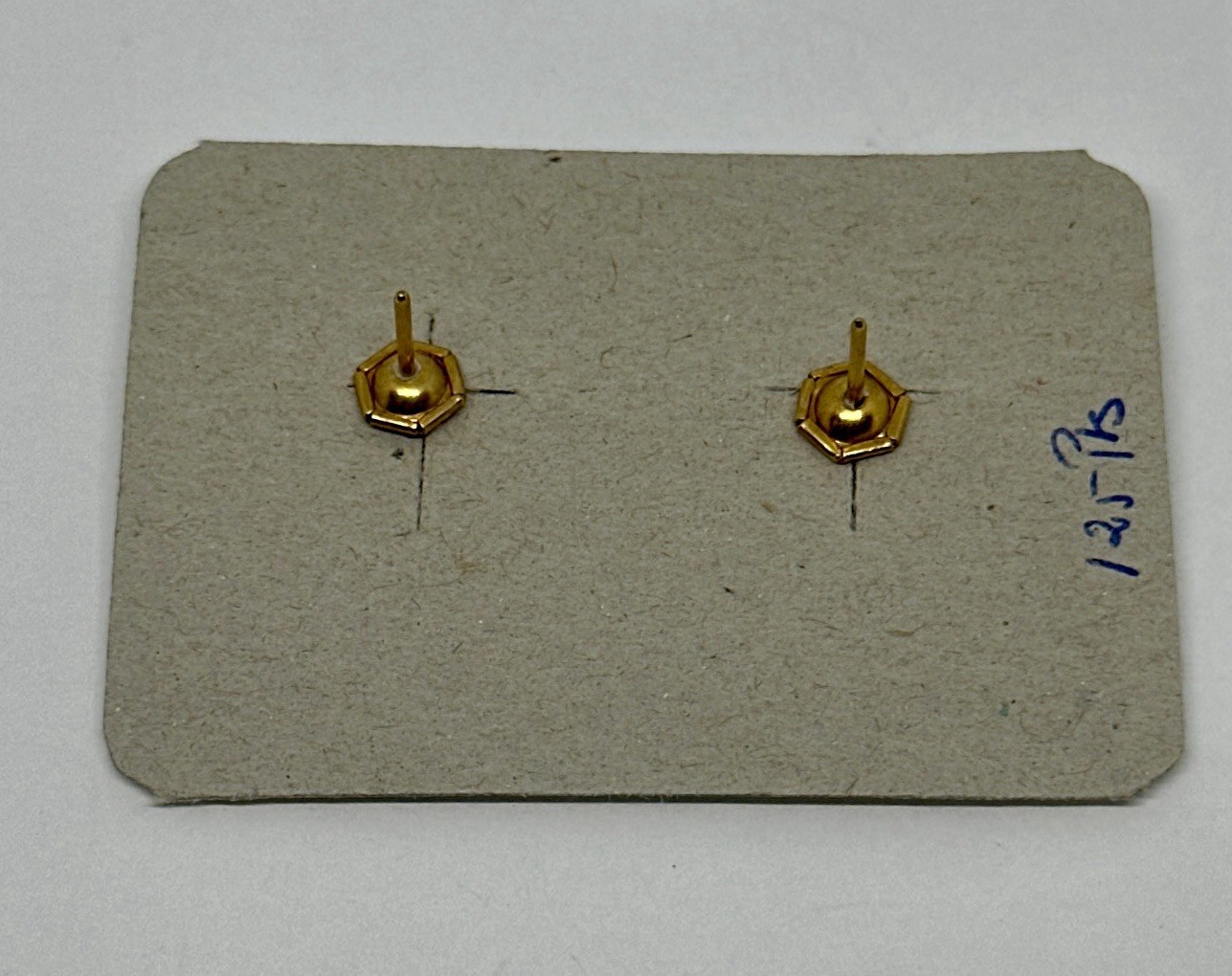 Damascene Spanish Flower Stud Earrings Vintage Toledo Spain 24k Gold Inlay
