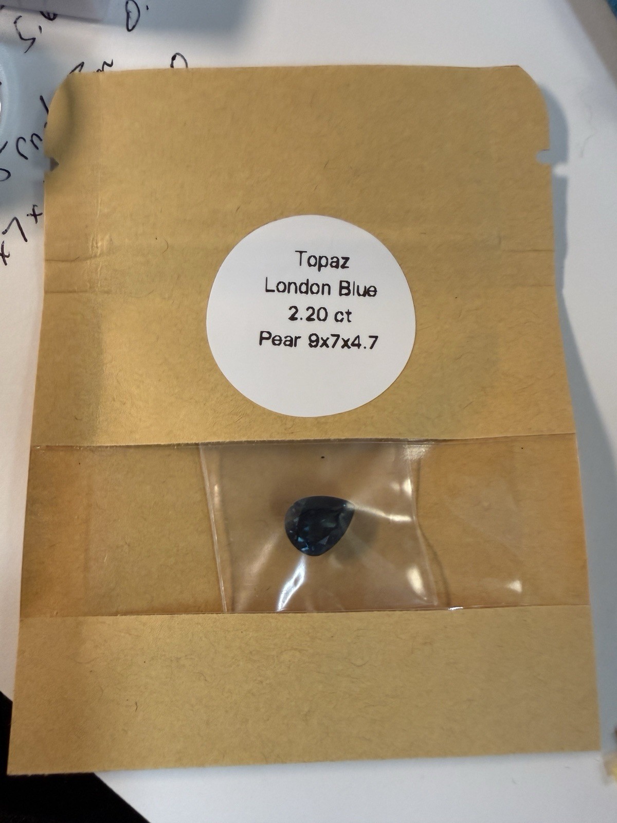 London Blue Topaz Faceted Pear Loose Gemstone Blue 2.20ct 9x7x4.7mm