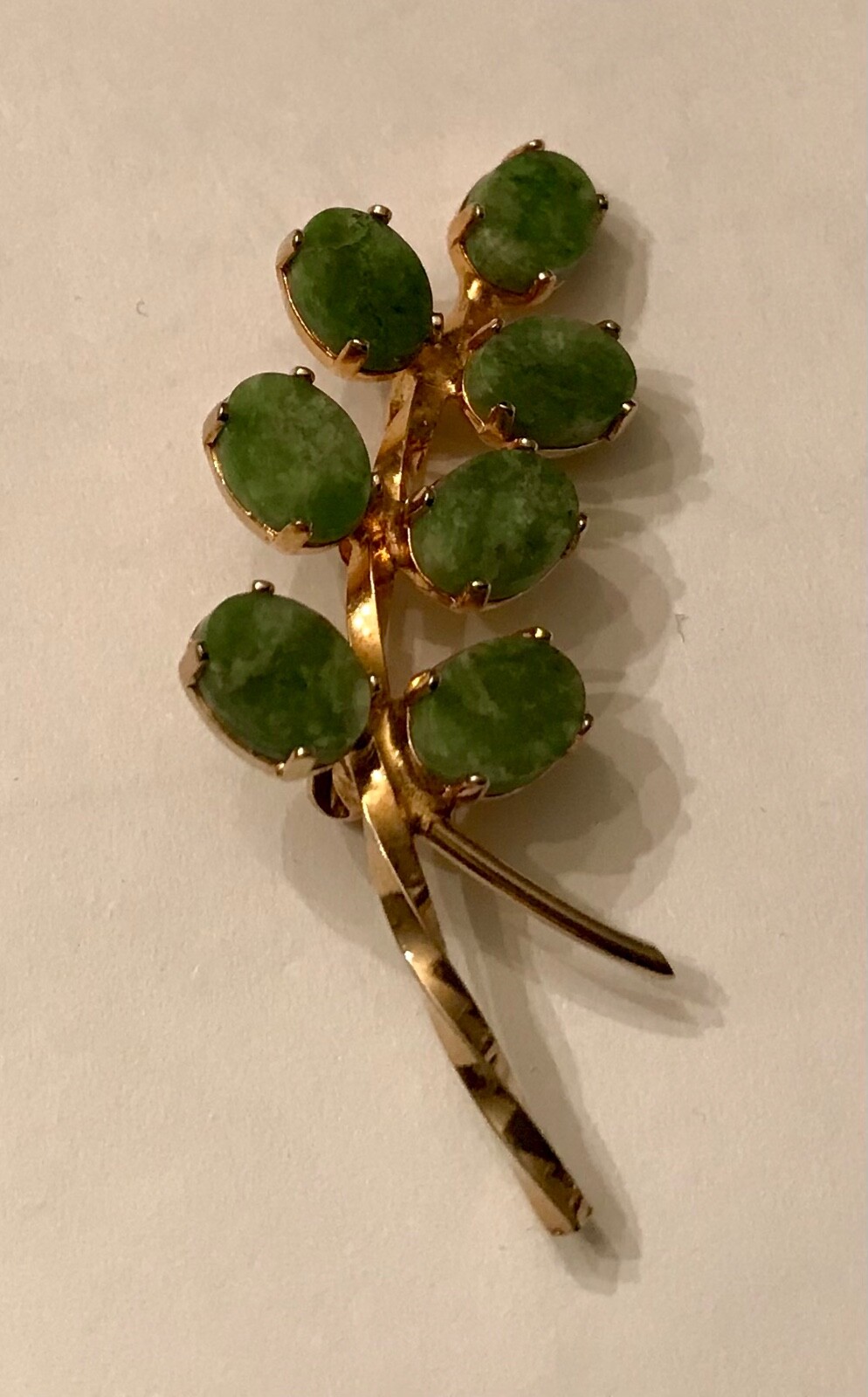Burt Cassell Brooch 12k GF MCM Moss Agate