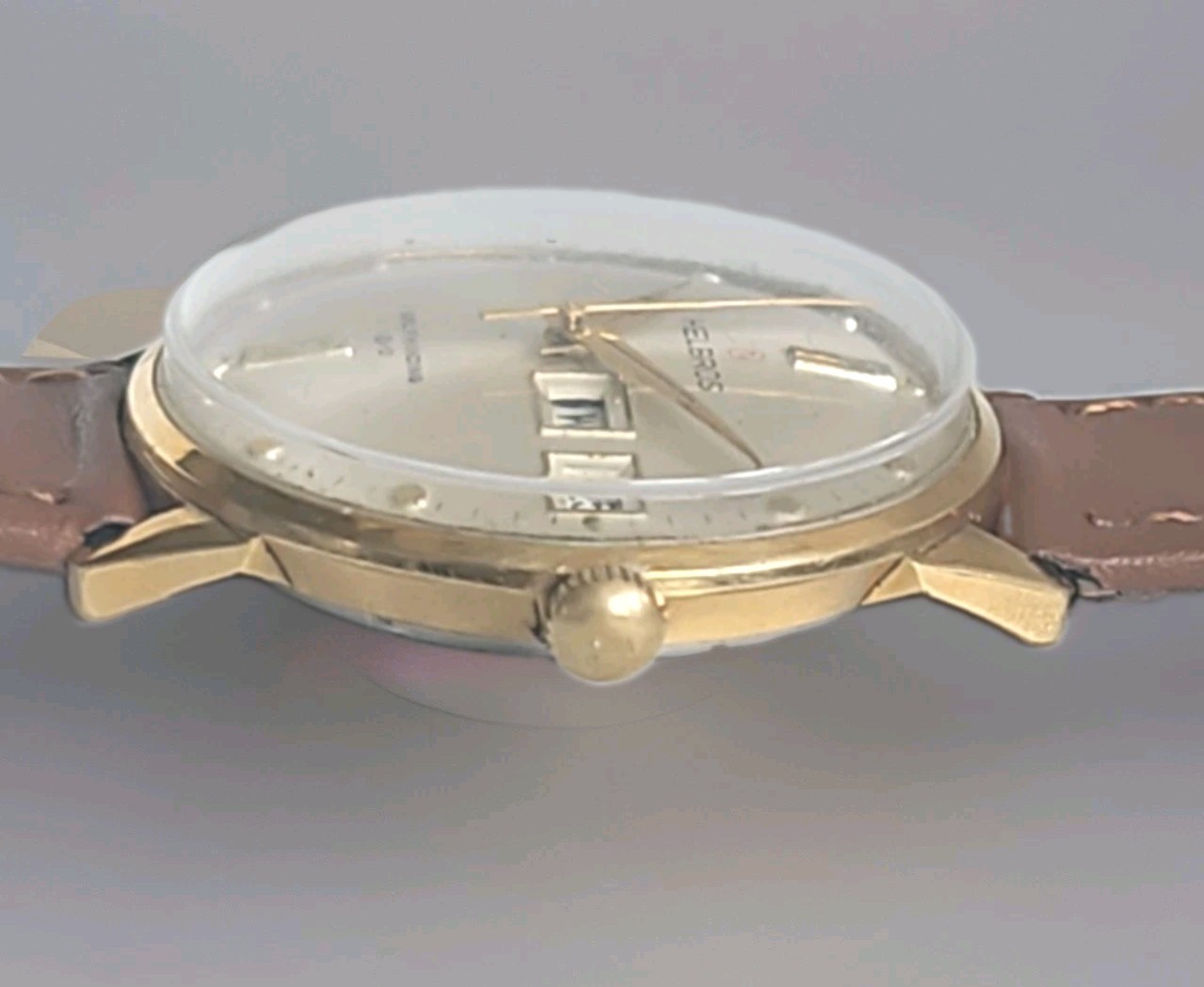 Vintage Helbros Swiss Automatic Day Date Selfwinding Men’s Watch Gold Plated…