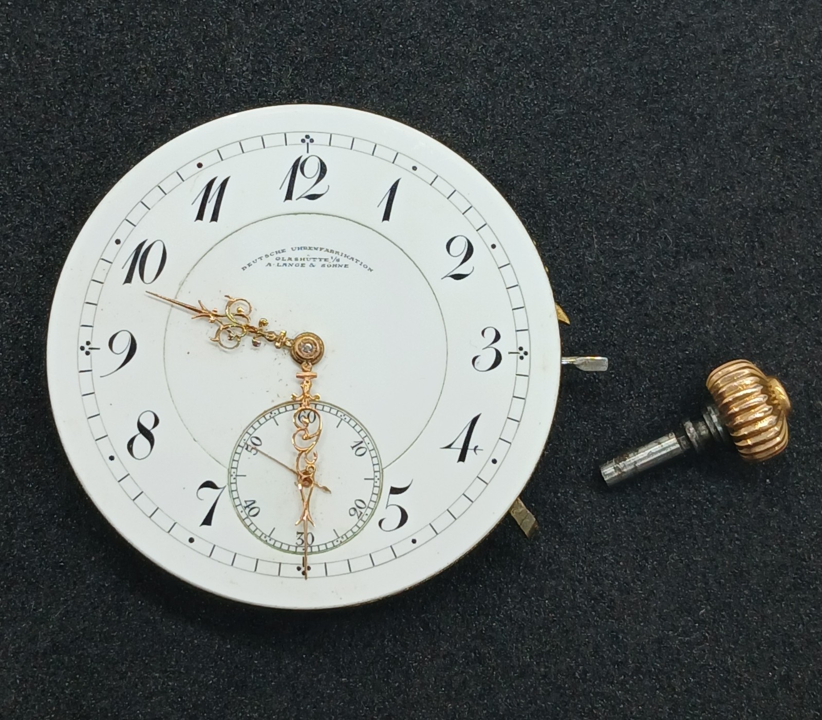 Vintage A. Lange & Söhne Glashutte Pocket Watch Movement N°54083 Dial 43mm