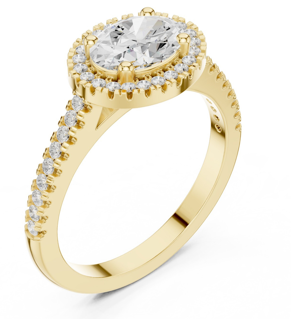 Oval Certified 1.1 Ct Lab Grown Anniversary Promise Women’s Ring 14K Gold Over