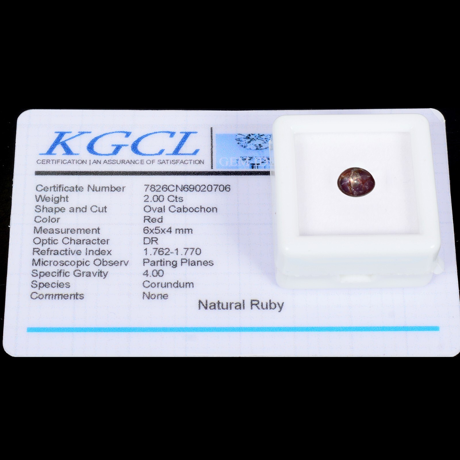 Certified 2.0 Ct Natural Untreated 6 Rays Purple Hue Star Ruby Rare Gem For Ring