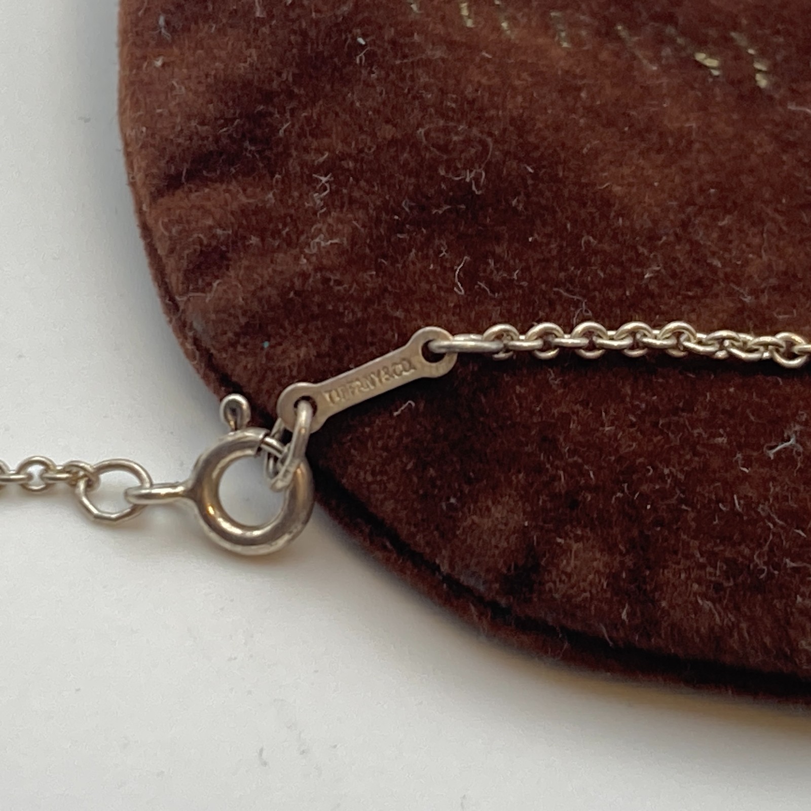 Tiffany & Co. 21mm Bean Pendant Necklace 16″ Silver 10.9g