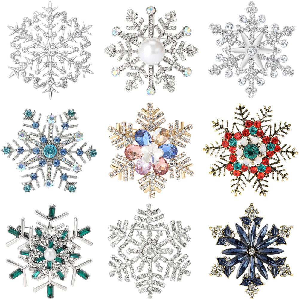 Christmas Gift Box Brooch Pin – Crystal Rhinestone Christmas Winter Holiday Gift