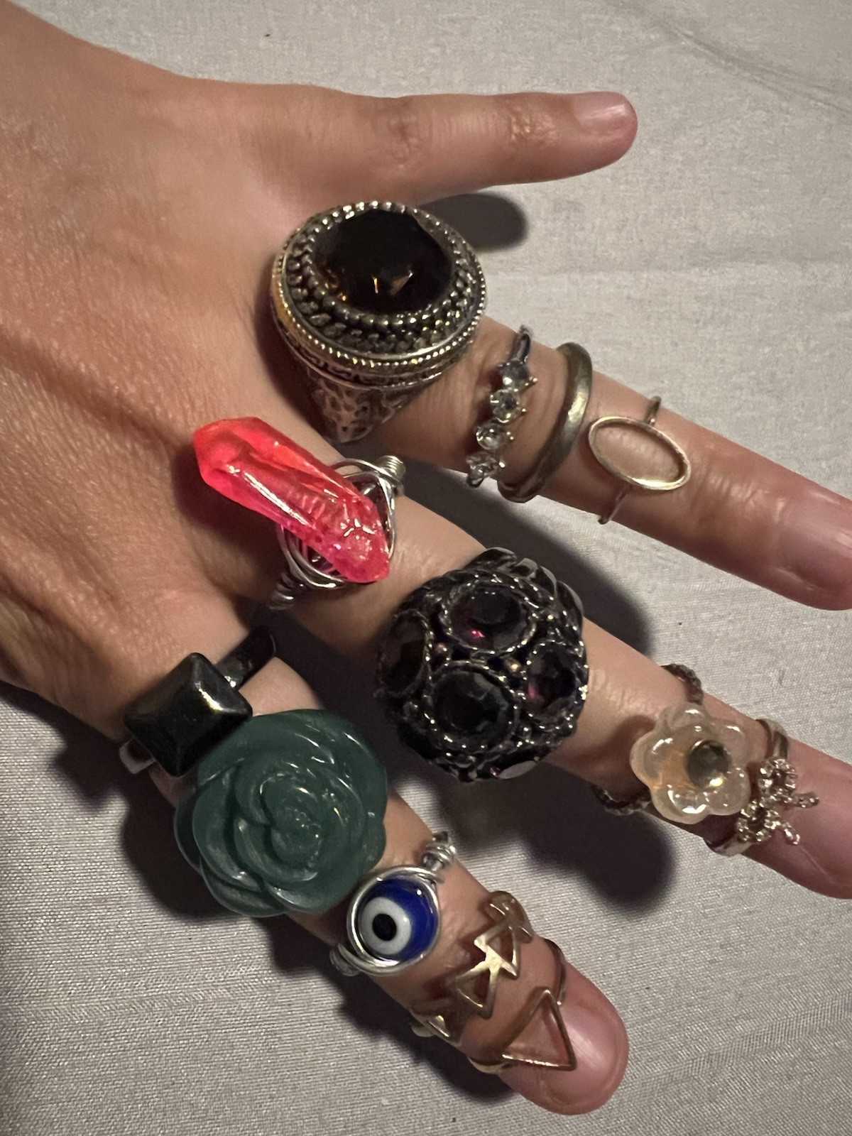 Earring and Ring Lot 1LB 3.6OZ 69 Items New And Used