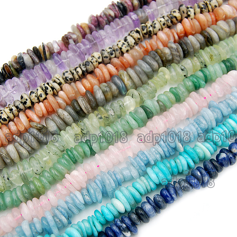 4×8-10x13mm Natural GemStone heishi Freeform Spacer Beads Strand 15.5″