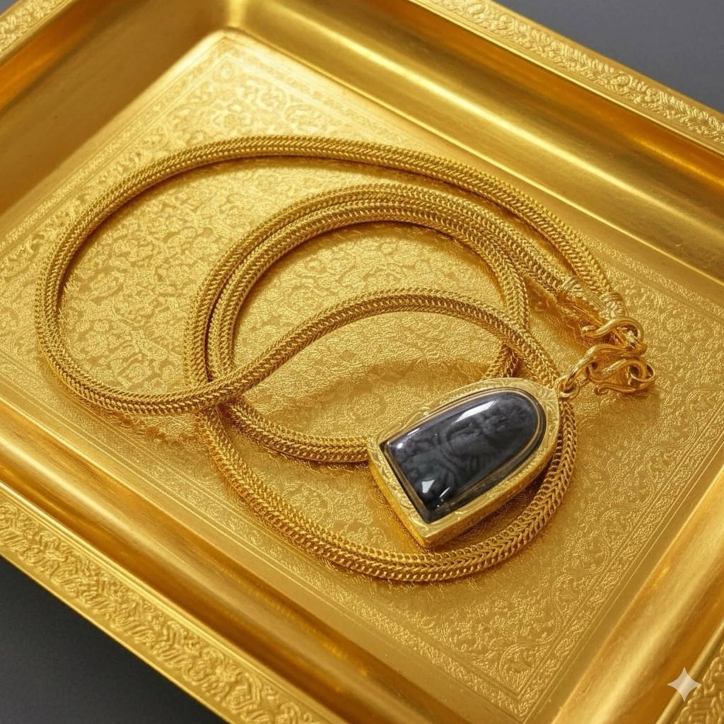 U3 Necklace Chain Gold Plated LP Thuad Amulet Thai Design Yellow 4mm 22 Inch