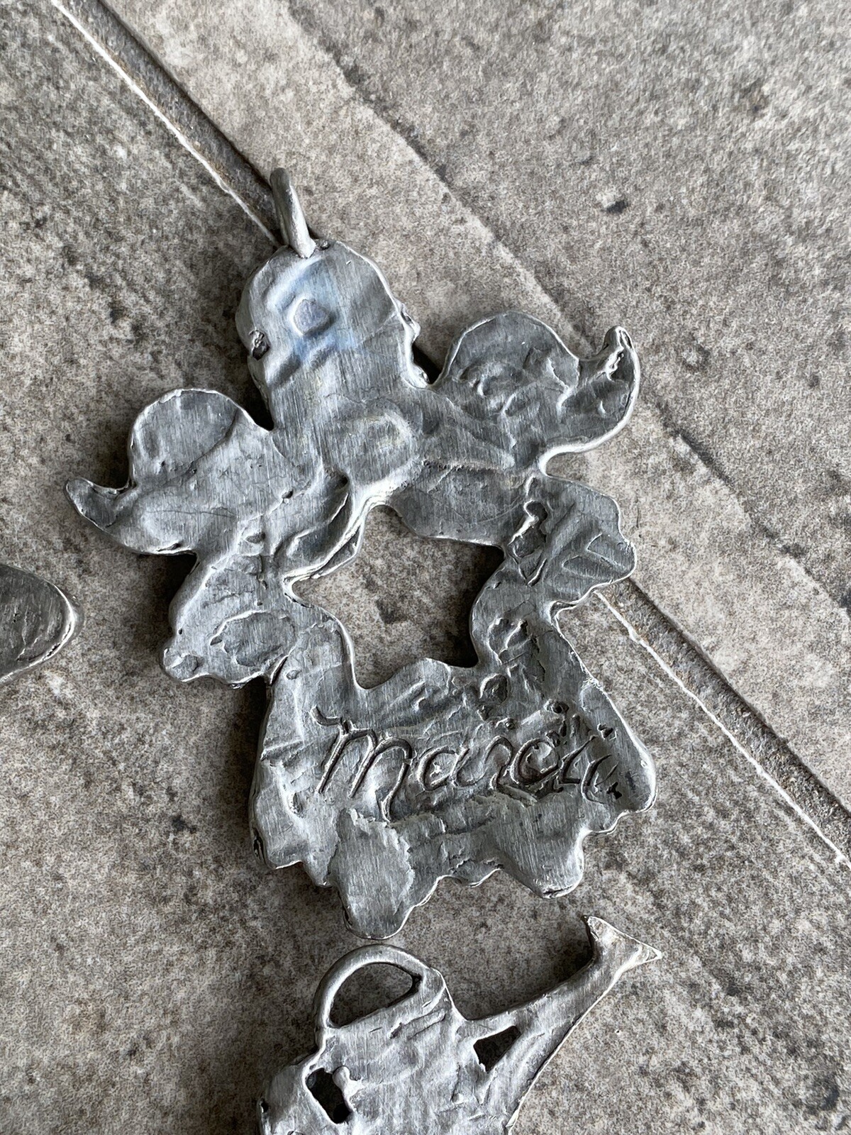 Marcie USA Handcrafted Pewter Angel Heart Pendant Lot of 4