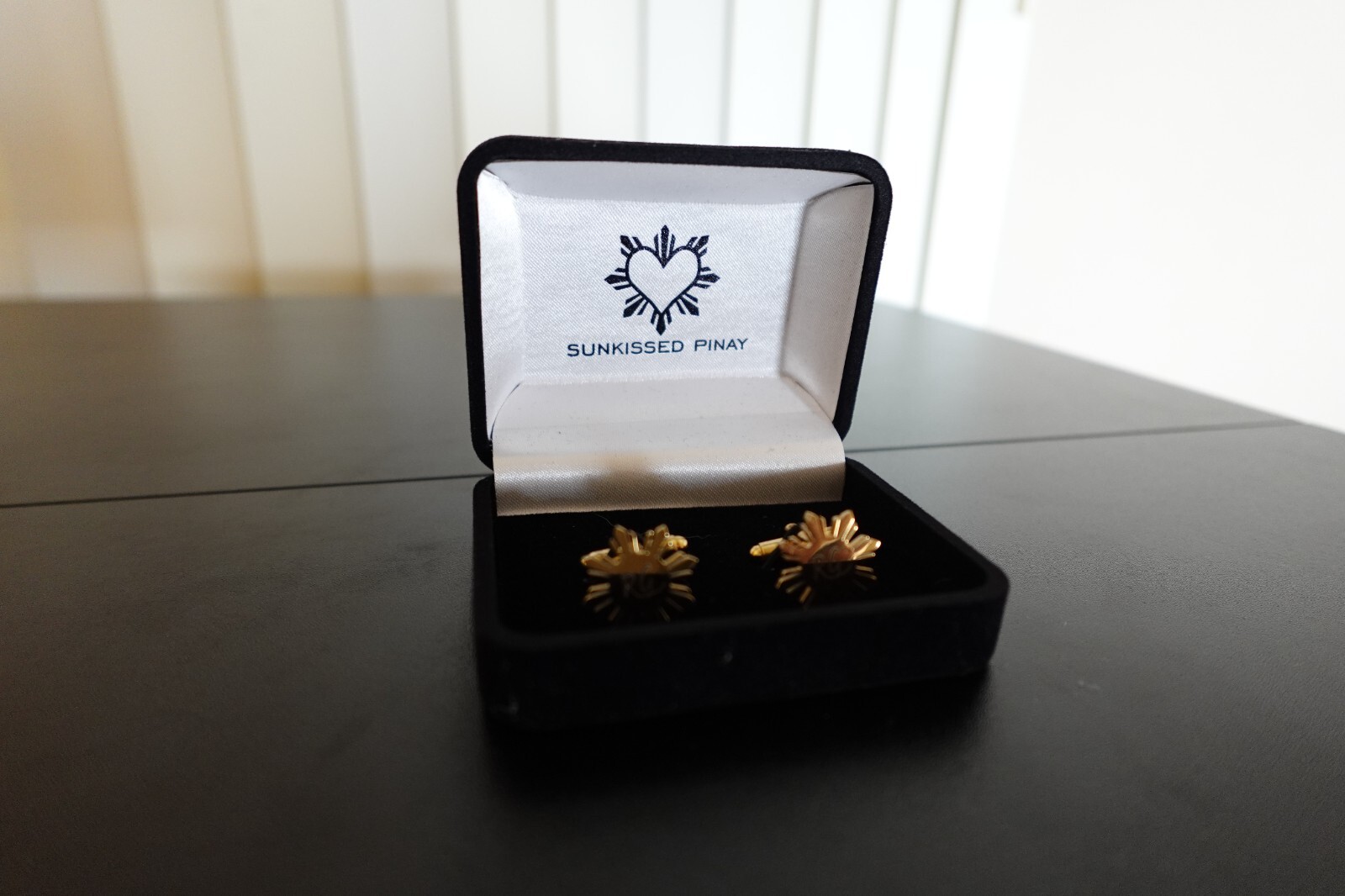 Philippine Sun Suit Cufflinks Pinoy Heritage Jeweley “RG” Gold Color