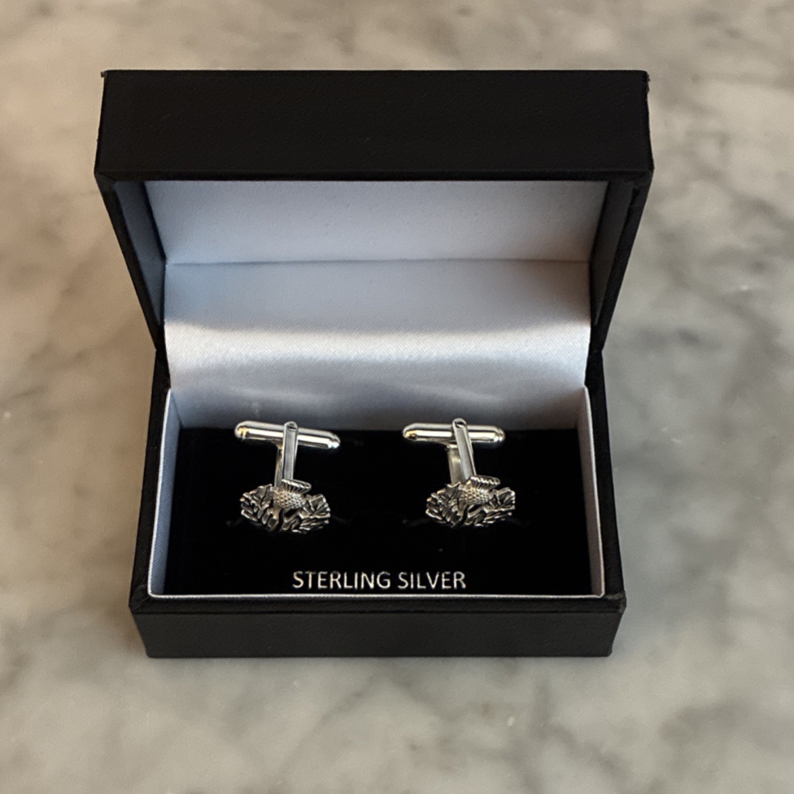 Alexander Castle 925 Sterling Silver Men’s Cufflinks Scottish Thistle