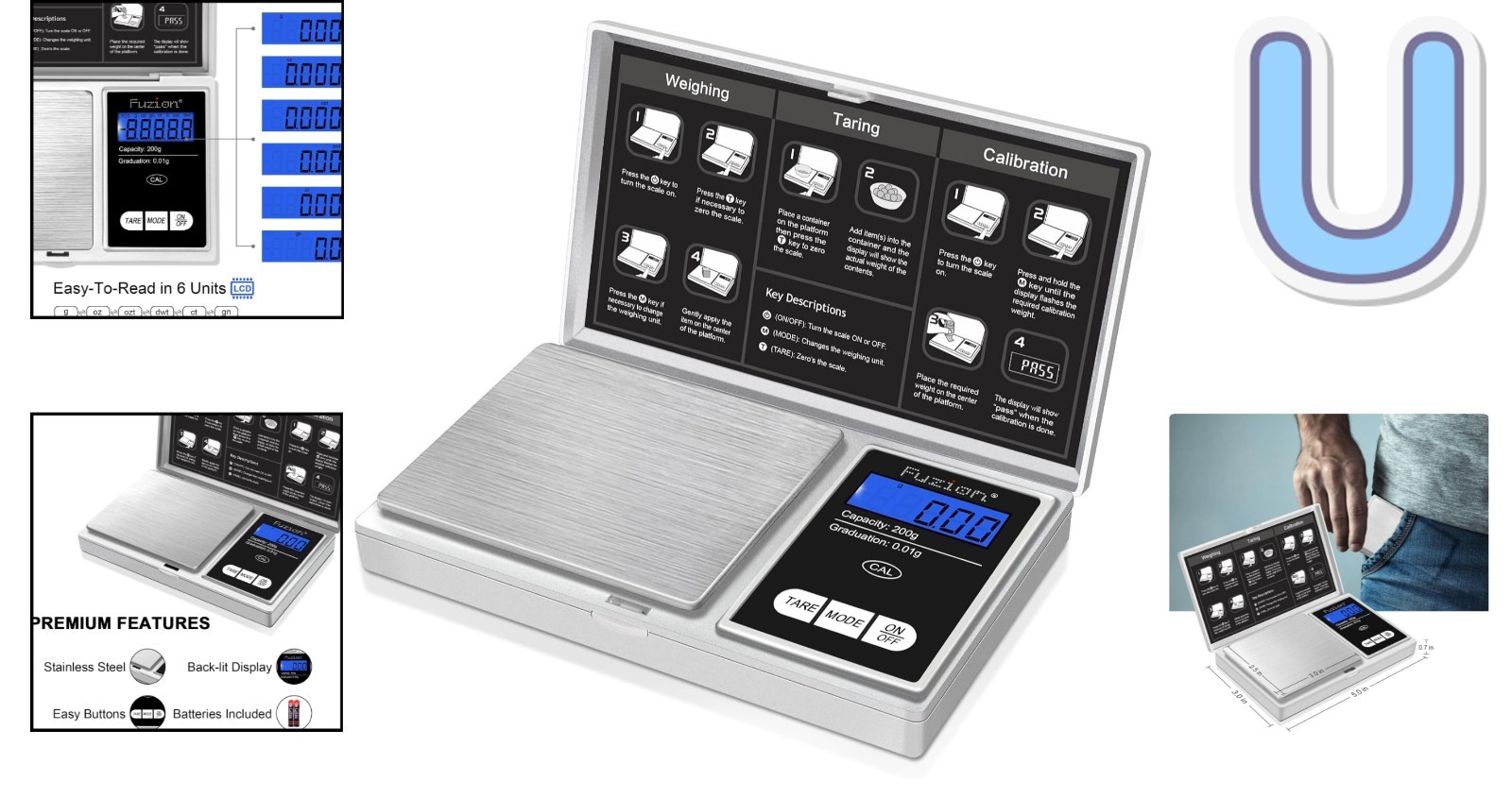 Mini 200g Digital Scale with Tare Function – Ideal for Travel, Food, and Herbs