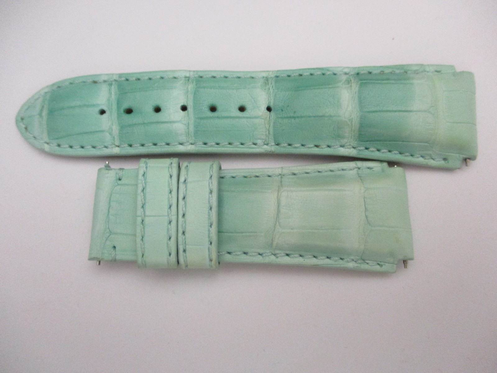 KRIEGER 20mm Lug-End Green Alligator Leather Watch Straps 1068S 110+70mm w/3Pins