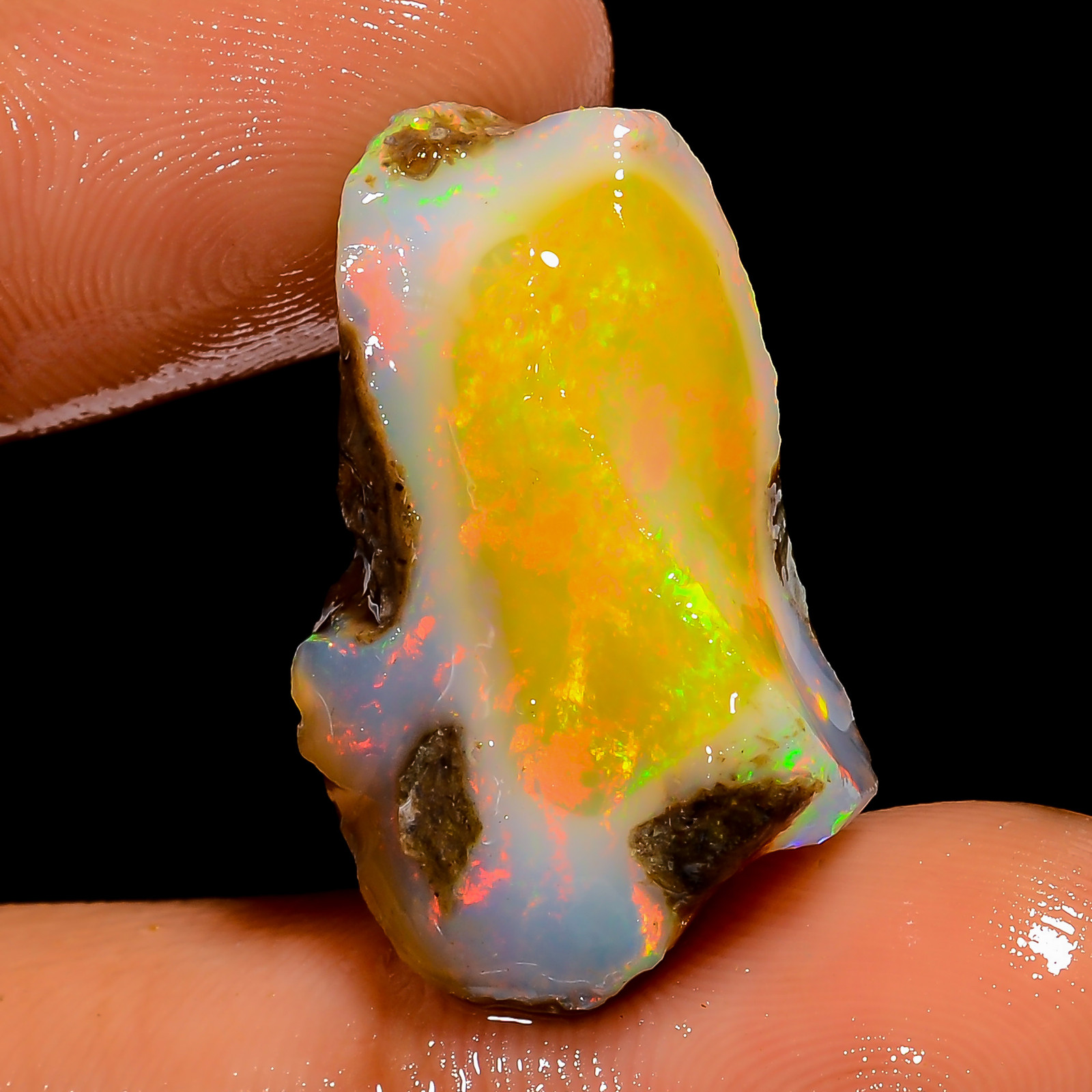 Specimen Crystal Welo Fire Natural Ethiopian Opal Rough OO 26 Ct. 26X15X11 mm