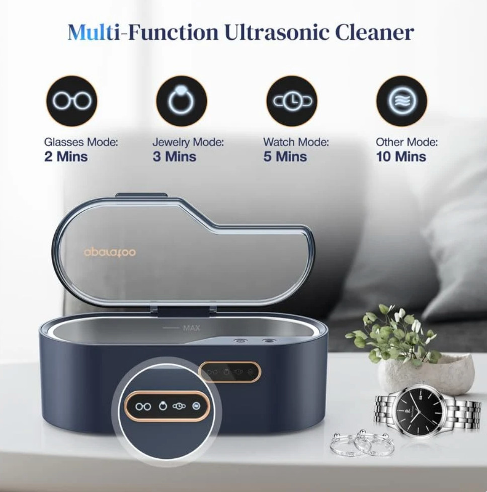 450ml Ultrasonic Jewelry Cleaner Machine with 4 Time Settings 45KHz