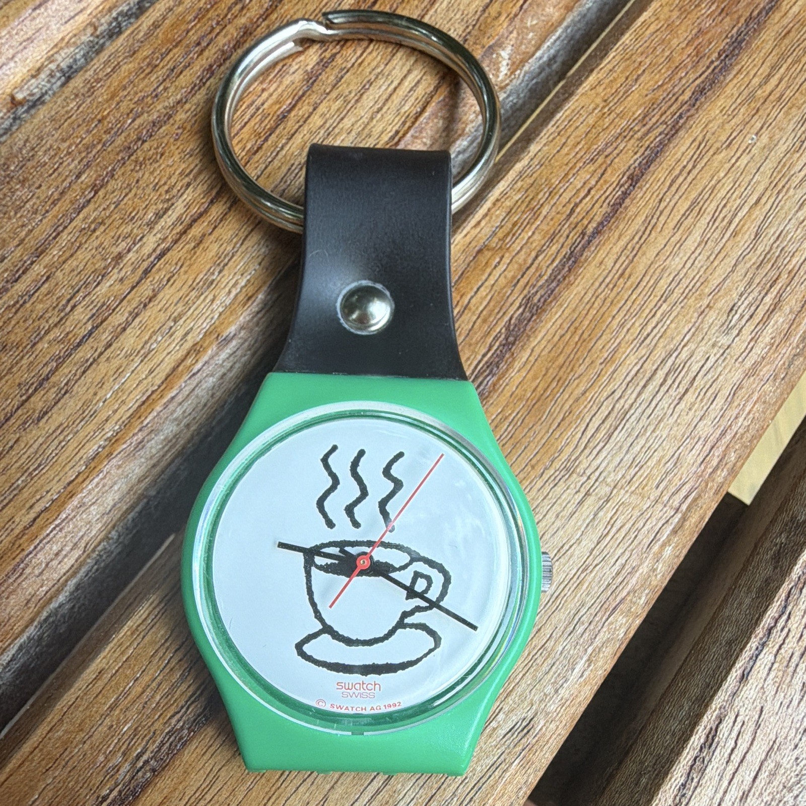 KEYRING Vintage 1993 Cappuccino Coffee Swatch Watch MGG121 non-working DUMMY